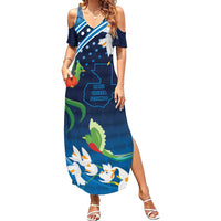 Guatemala Quetzal Bird Family Matching Summer Maxi Dress and Hawaiian Shirt Libre Crezca Fecundo