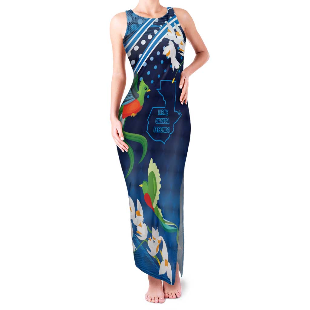 Guatemala Quetzal Bird Family Matching Tank Maxi Dress and Hawaiian Shirt Libre Crezca Fecundo
