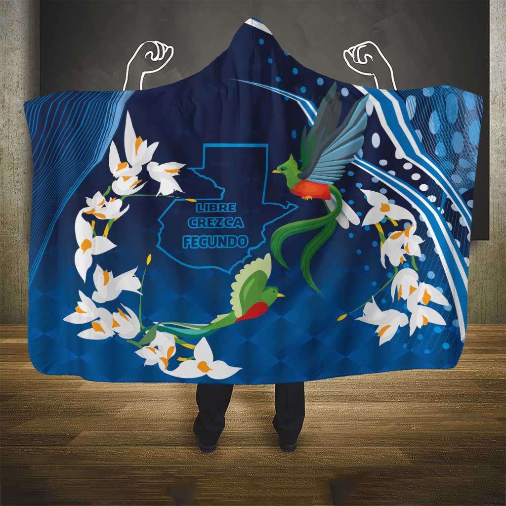 Guatemala Quetzal Bird Hooded Blanket Libre Crezca Fecundo