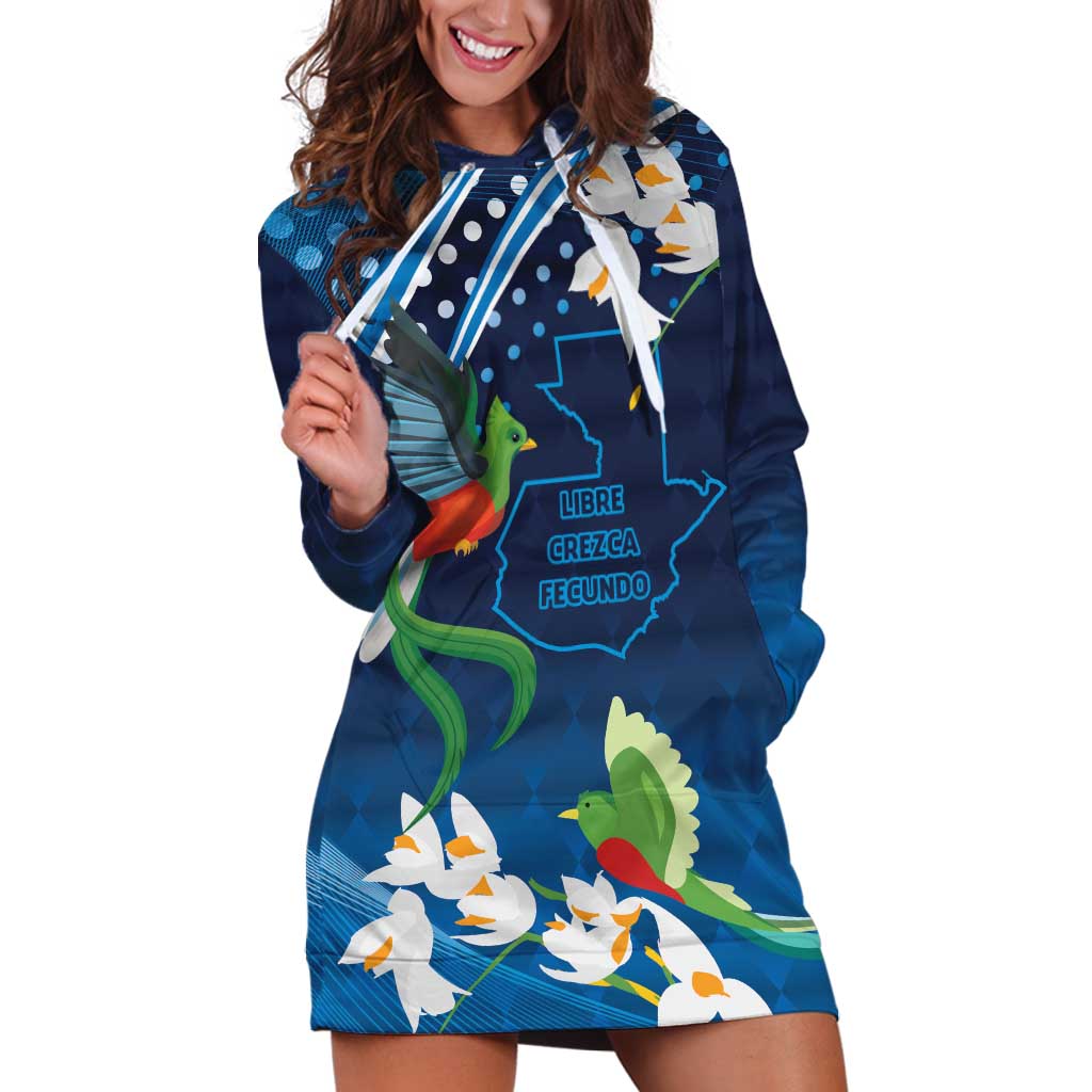 Guatemala Quetzal Bird Hoodie Dress Libre Crezca Fecundo