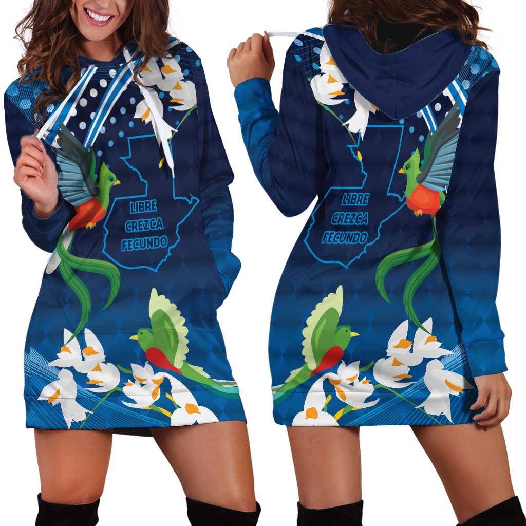 Guatemala Quetzal Bird Hoodie Dress Libre Crezca Fecundo