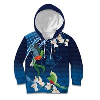 Guatemala Quetzal Bird Kid Hoodie Libre Crezca Fecundo