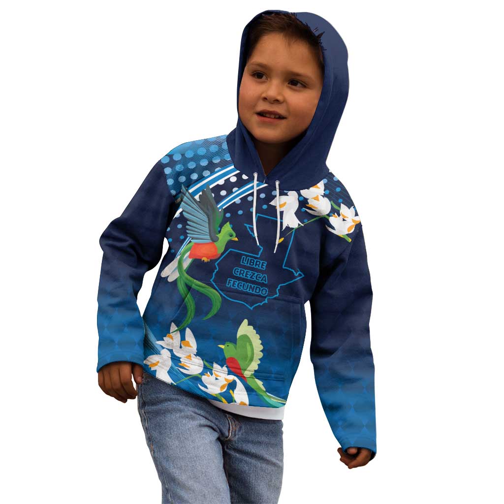 Guatemala Quetzal Bird Kid Hoodie Libre Crezca Fecundo