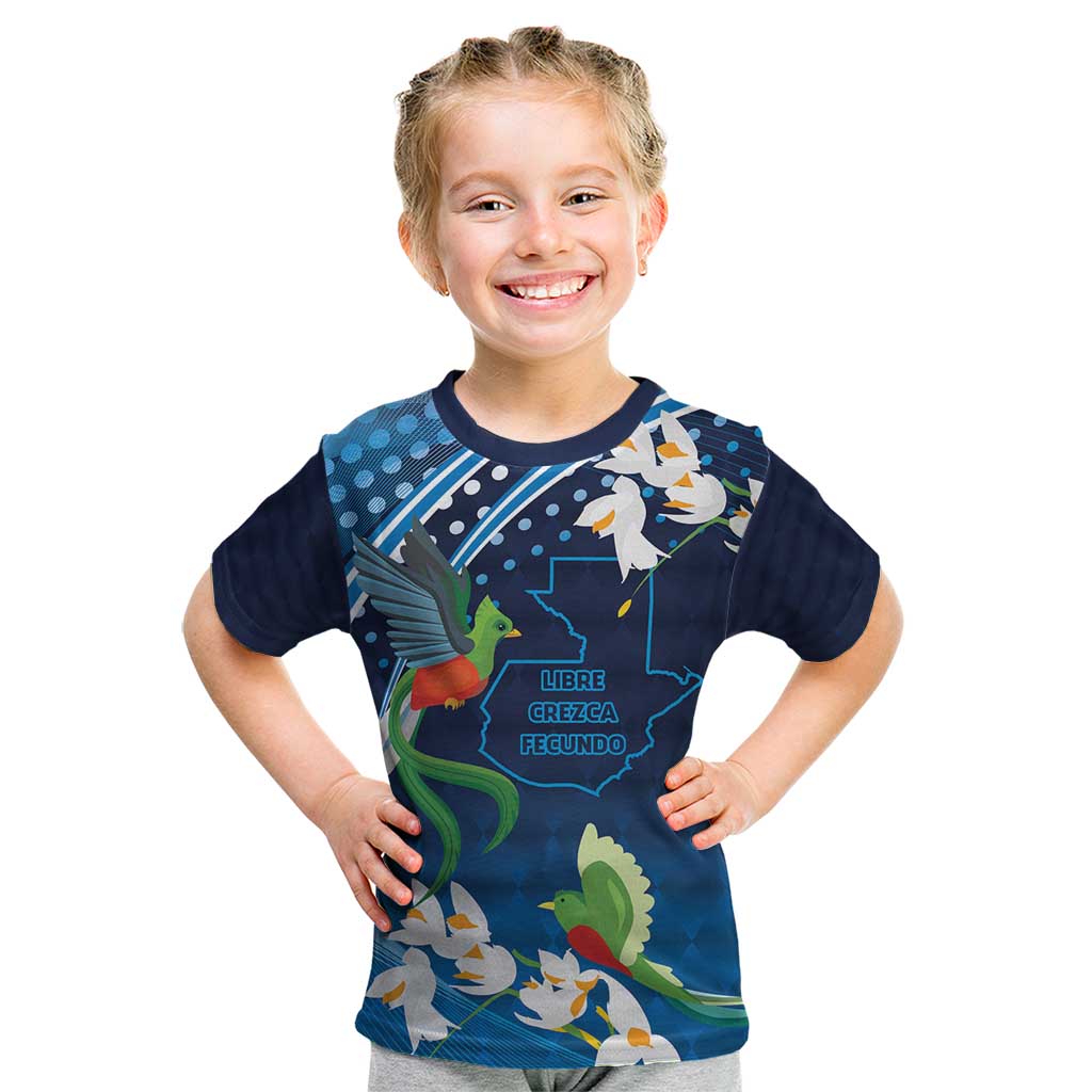 Guatemala Quetzal Bird Kid T Shirt Libre Crezca Fecundo