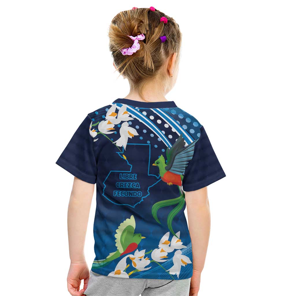 Guatemala Quetzal Bird Kid T Shirt Libre Crezca Fecundo