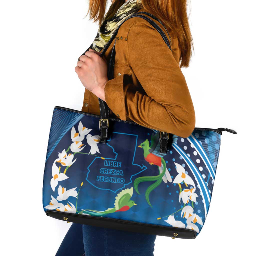 Guatemala Quetzal Bird Leather Tote Bag Libre Crezca Fecundo
