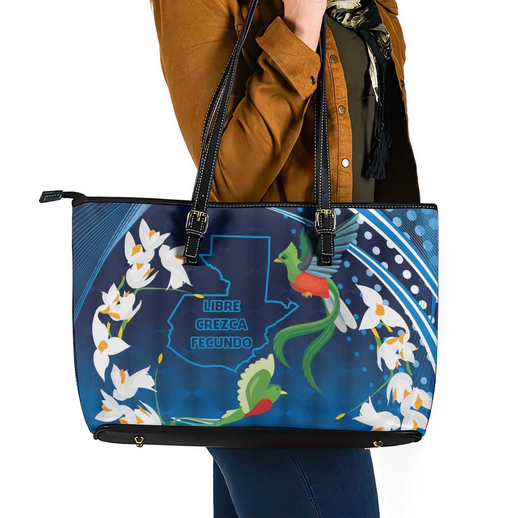 Guatemala Quetzal Bird Leather Tote Bag Libre Crezca Fecundo