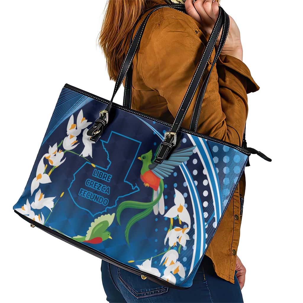 Guatemala Quetzal Bird Leather Tote Bag Libre Crezca Fecundo
