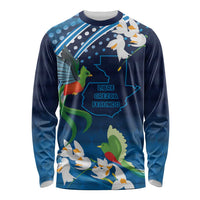 Guatemala Quetzal Bird Long Sleeve Shirt Libre Crezca Fecundo