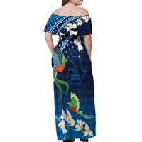 Guatemala Quetzal Bird Off Shoulder Maxi Dress Libre Crezca Fecundo