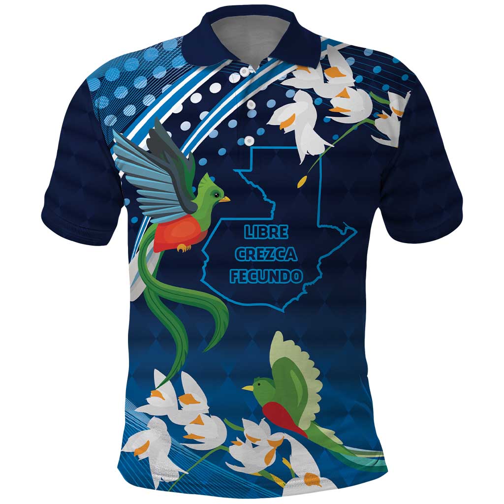 Guatemala Quetzal Bird Polo Shirt Libre Crezca Fecundo