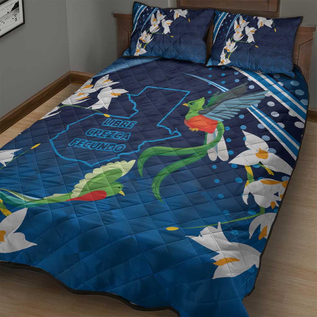 Guatemala Quetzal Bird Quilt Bed Set Libre Crezca Fecundo