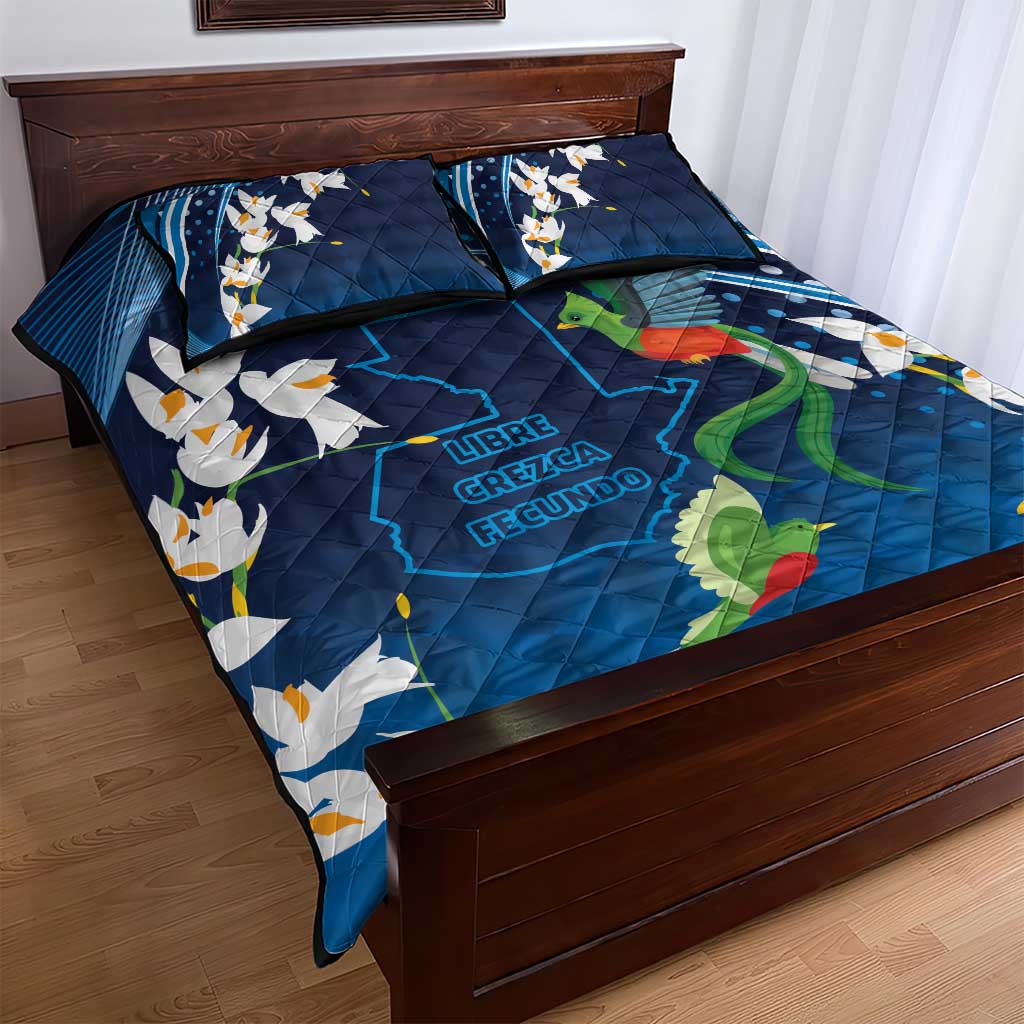 Guatemala Quetzal Bird Quilt Bed Set Libre Crezca Fecundo