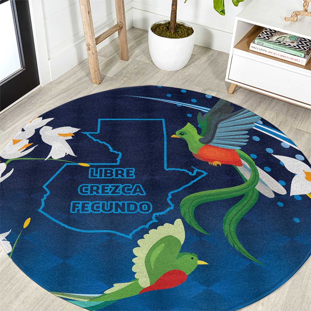 Guatemala Quetzal Bird Round Carpet Libre Crezca Fecundo