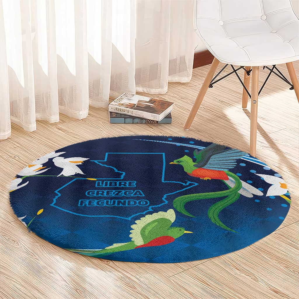 Guatemala Quetzal Bird Round Carpet Libre Crezca Fecundo