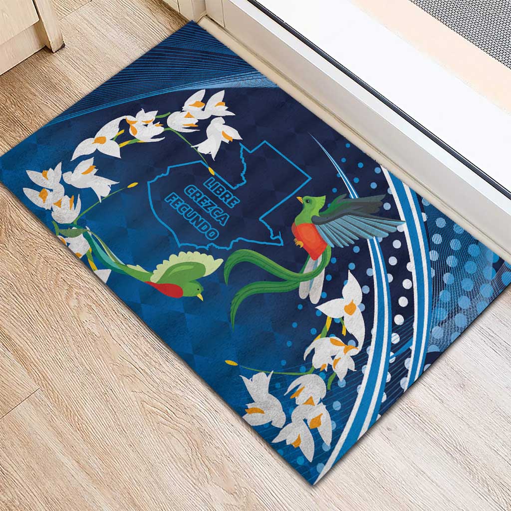 Guatemala Quetzal Bird Rubber Doormat Libre Crezca Fecundo