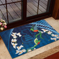 Guatemala Quetzal Bird Rubber Doormat Libre Crezca Fecundo