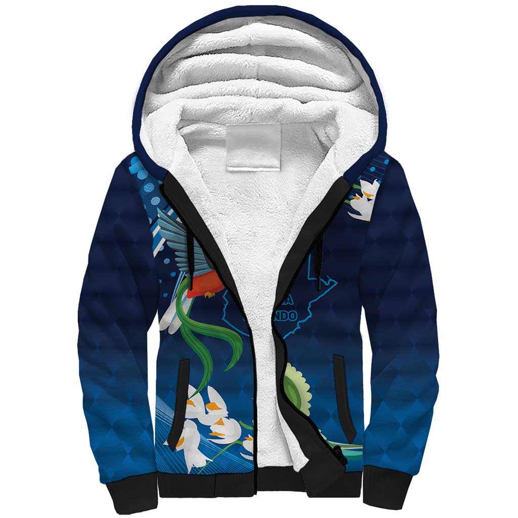 Guatemala Quetzal Bird Sherpa Hoodie Libre Crezca Fecundo