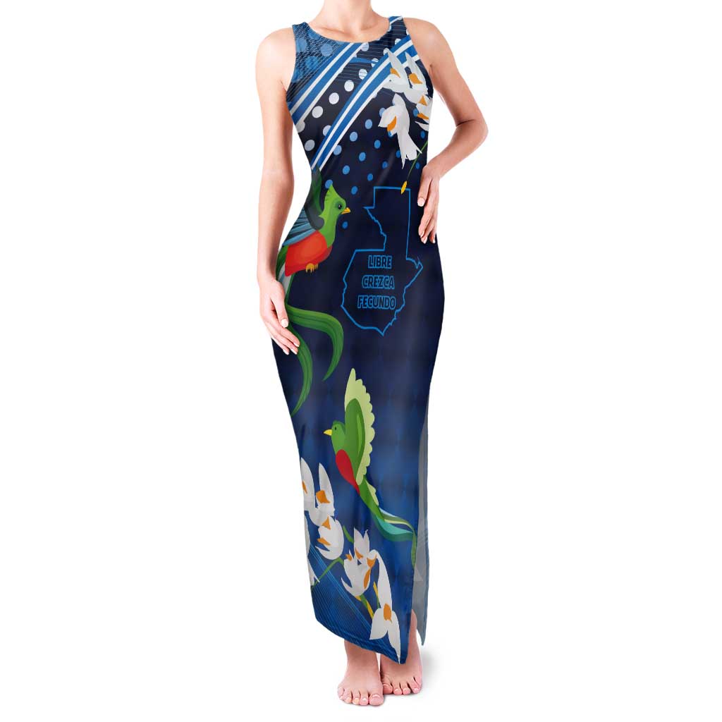 Guatemala Quetzal Bird Tank Maxi Dress Libre Crezca Fecundo