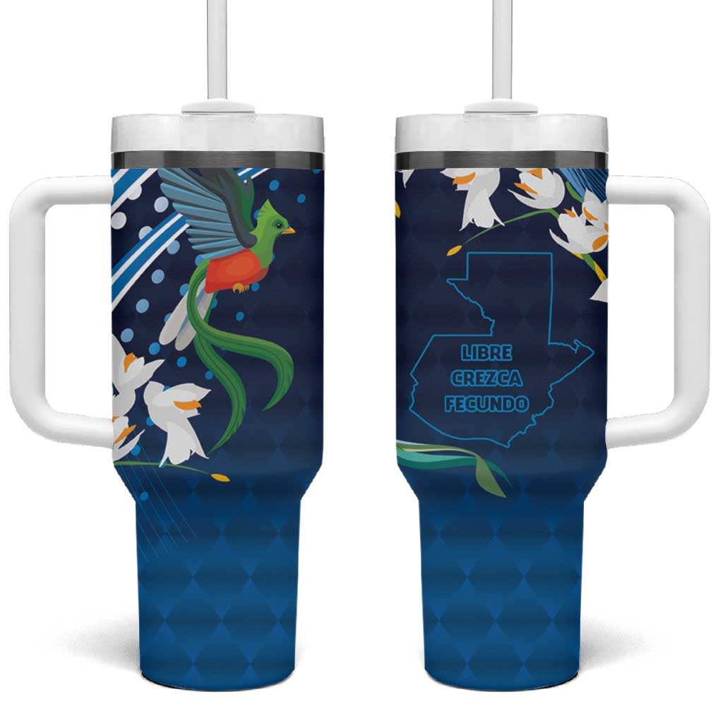 Guatemala Quetzal Bird Tumbler With Handle Libre Crezca Fecundo