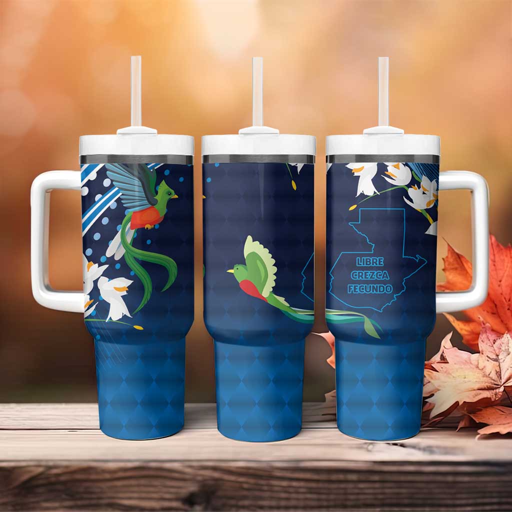 Guatemala Quetzal Bird Tumbler With Handle Libre Crezca Fecundo