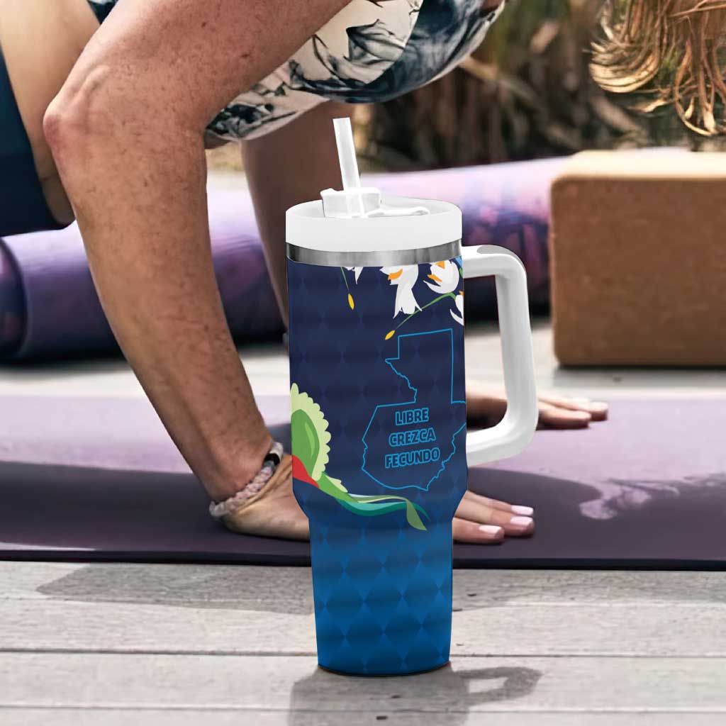 Guatemala Quetzal Bird Tumbler With Handle Libre Crezca Fecundo