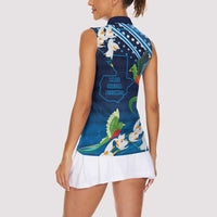 Guatemala Quetzal Bird Women Sleeveless Polo Shirt Libre Crezca Fecundo