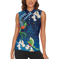 Guatemala Quetzal Bird Women Sleeveless Polo Shirt Libre Crezca Fecundo