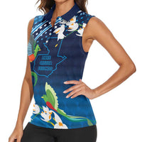 Guatemala Quetzal Bird Women Sleeveless Polo Shirt Libre Crezca Fecundo