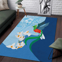 Guatemala Quetzal Bird Area Rug Monja Blanca Flowers