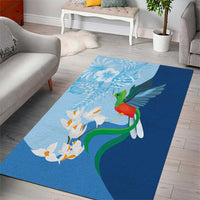 Guatemala Quetzal Bird Area Rug Monja Blanca Flowers