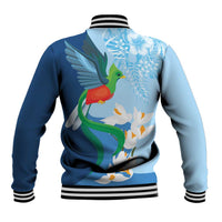 Guatemala Quetzal Bird Baseball Jacket Monja Blanca Flowers