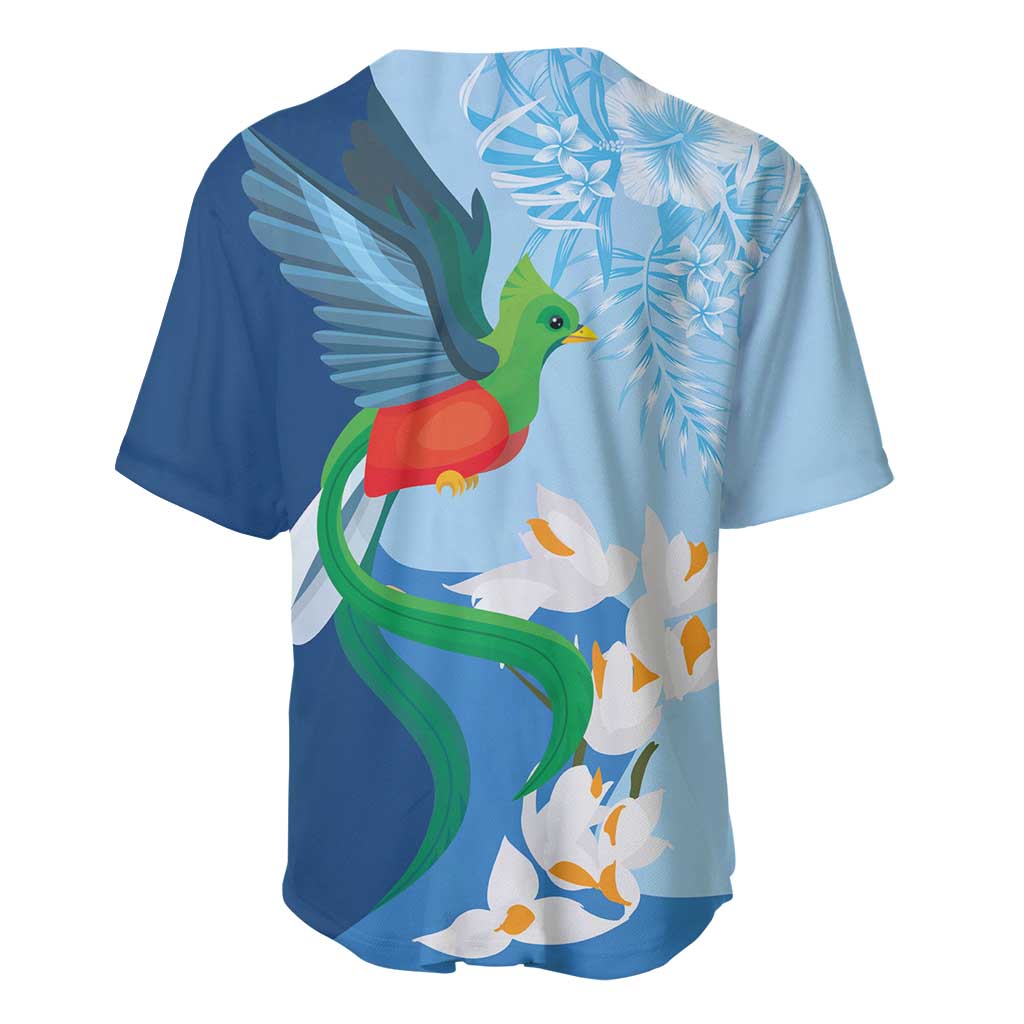 Guatemala Quetzal Bird Baseball Jersey Monja Blanca Flowers