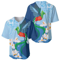 Guatemala Quetzal Bird Baseball Jersey Monja Blanca Flowers