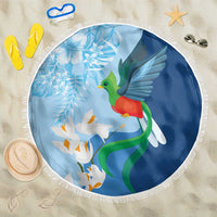 Guatemala Quetzal Bird Beach Blanket Monja Blanca Flowers
