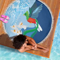 Guatemala Quetzal Bird Beach Blanket Monja Blanca Flowers
