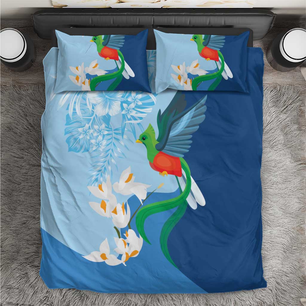 Guatemala Quetzal Bird Bedding Set Monja Blanca Flowers