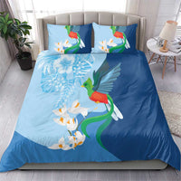Guatemala Quetzal Bird Bedding Set Monja Blanca Flowers