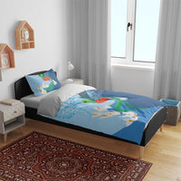 Guatemala Quetzal Bird Bedding Set Monja Blanca Flowers