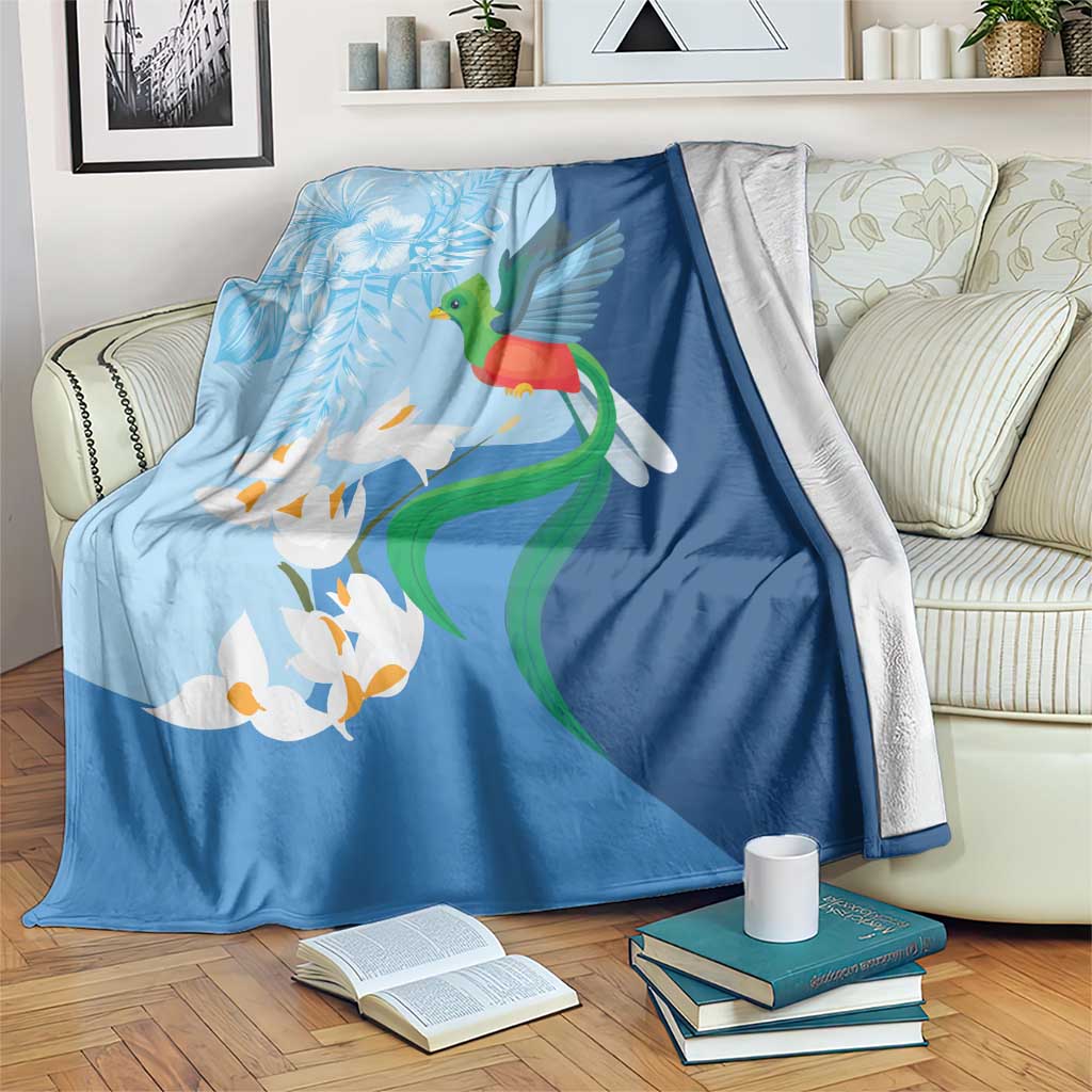 Guatemala Quetzal Bird Blanket Monja Blanca Flowers