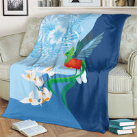 Guatemala Quetzal Bird Blanket Monja Blanca Flowers