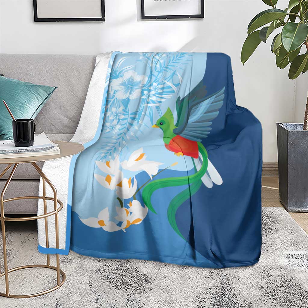 Guatemala Quetzal Bird Blanket Monja Blanca Flowers