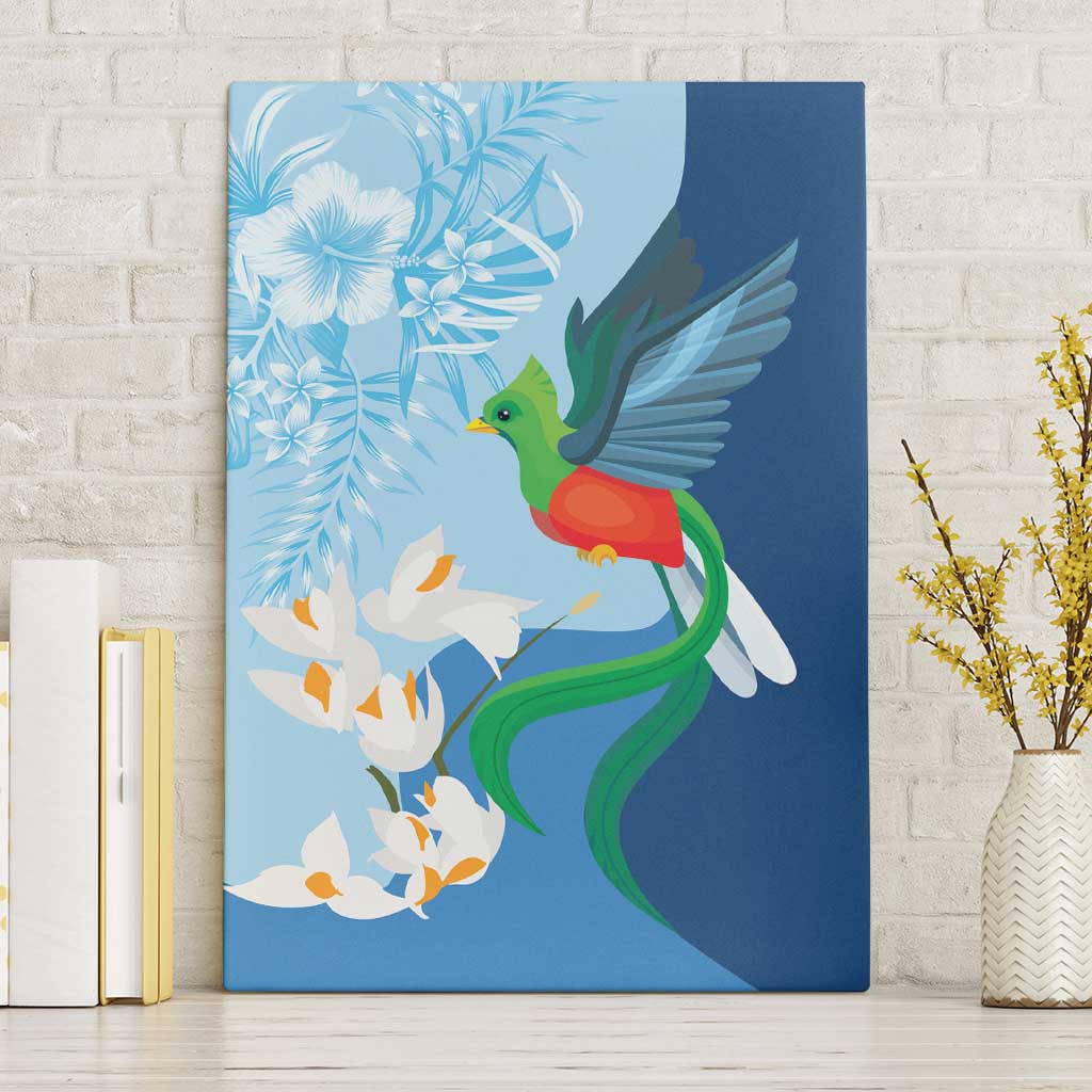 Guatemala Quetzal Bird Canvas Wall Art Monja Blanca Flowers