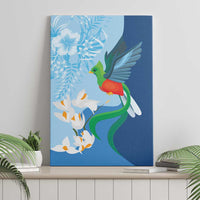 Guatemala Quetzal Bird Canvas Wall Art Monja Blanca Flowers
