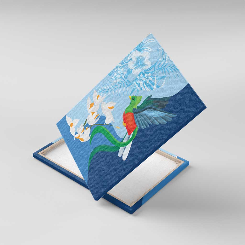 Guatemala Quetzal Bird Canvas Wall Art Monja Blanca Flowers