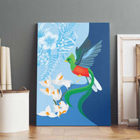 Guatemala Quetzal Bird Canvas Wall Art Monja Blanca Flowers