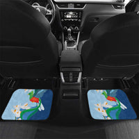 Guatemala Quetzal Bird Car Mats Monja Blanca Flowers