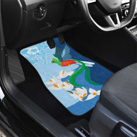 Guatemala Quetzal Bird Car Mats Monja Blanca Flowers