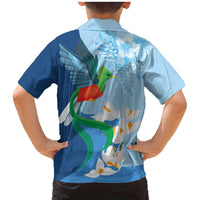 Guatemala Quetzal Bird Family Matching Mermaid Dress and Hawaiian Shirt Monja Blanca Flowers