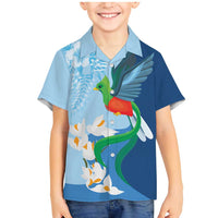 Guatemala Quetzal Bird Family Matching Mermaid Dress and Hawaiian Shirt Monja Blanca Flowers